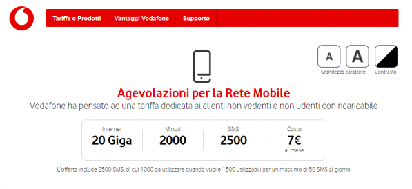 Vodafone non udenti non vedenti