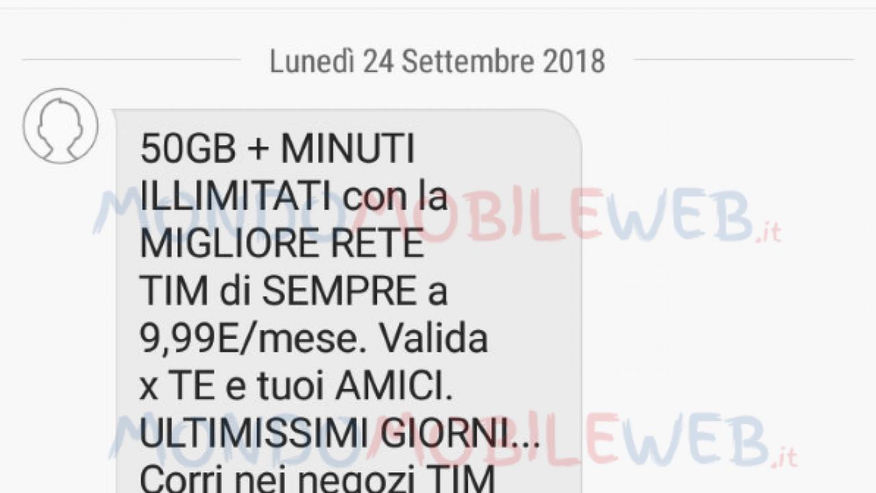 Tim Titanium 50gb E Minuti Illimitati A 9 99 Euro Al Mese Sms Winback Con Scadenza 26 Settembre 2018 Mondomobileweb It Telefonia Offerte Risparmio