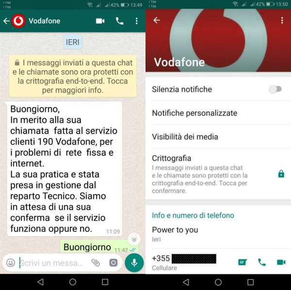 Vodafone chat whatsapp