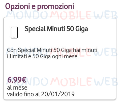 Vodafone Special Minuti 50 Giga