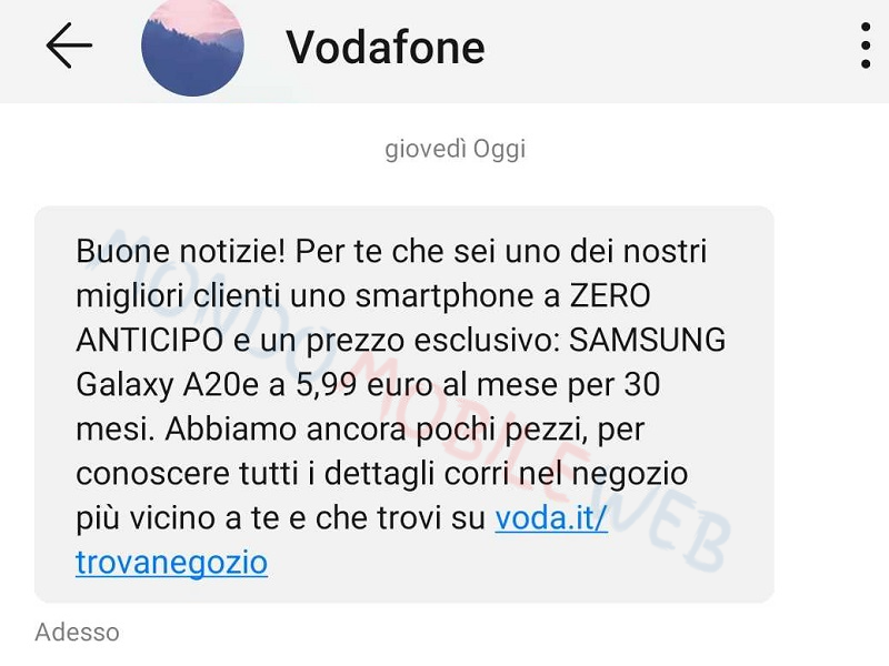 Vodafone CB SMS smartphone