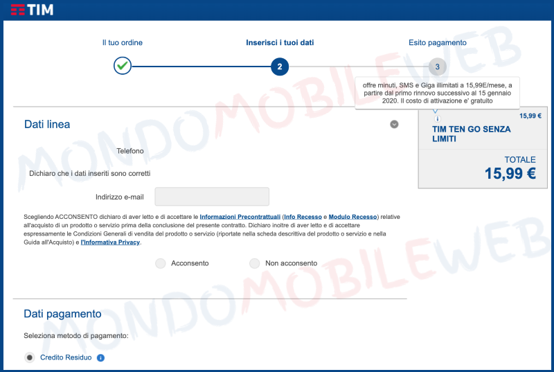 Tim Ten Go Senza Limiti CB Giga Illimitati