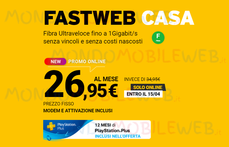 Fastweb Casa online PlayStation Plus