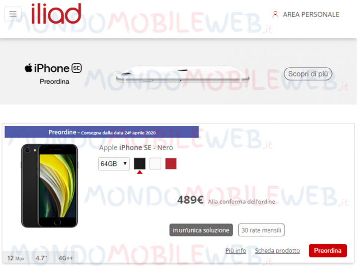 Iliad Apple iPhone SE