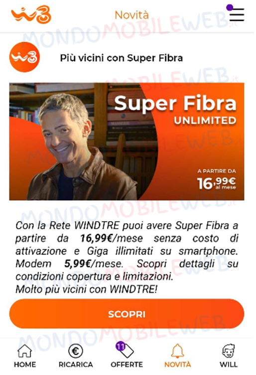 WINDTRE app Giga illimitati