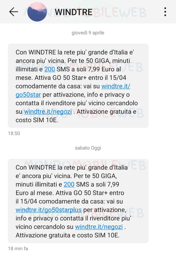 WINDTRE Go 50 Star+