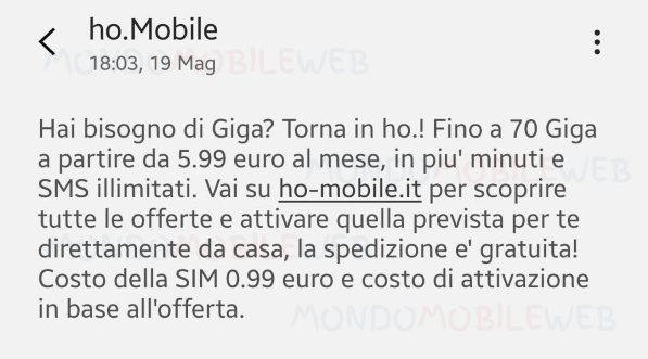 Torna in ho. Mobile