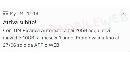 Tim Ricarica Automatica