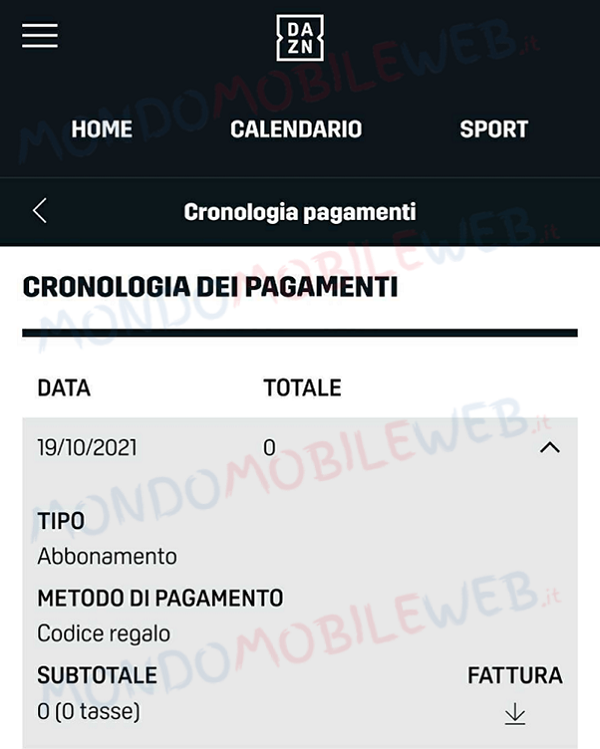 DAZN mese gratis