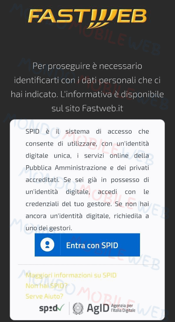 Fastweb SPID