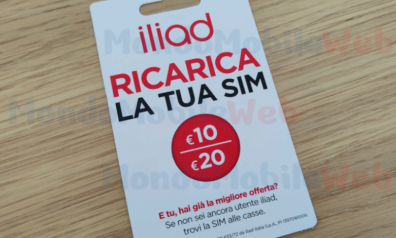 Iliad Ricarica in cassa