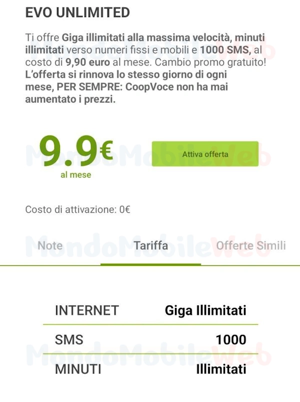 CoopVoce Evo Unlimited